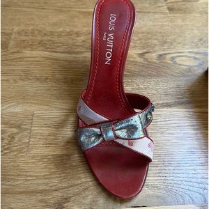 Authentic Louis Vuitton Leather Cherry Blossom Mule size 38